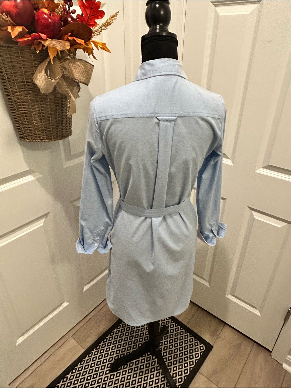 U.S. Polo Assn. Women’s Blue Oxford Shirt Dress NWT Small - Picture 3 of 14